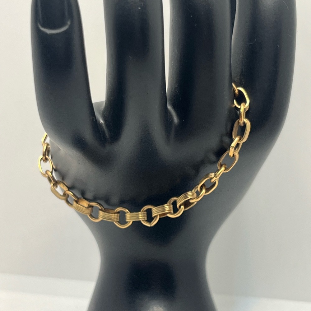 1950’s 12k gold filled charm bracelet w 2 engraved charms vintage chain - Picture 6 of 15